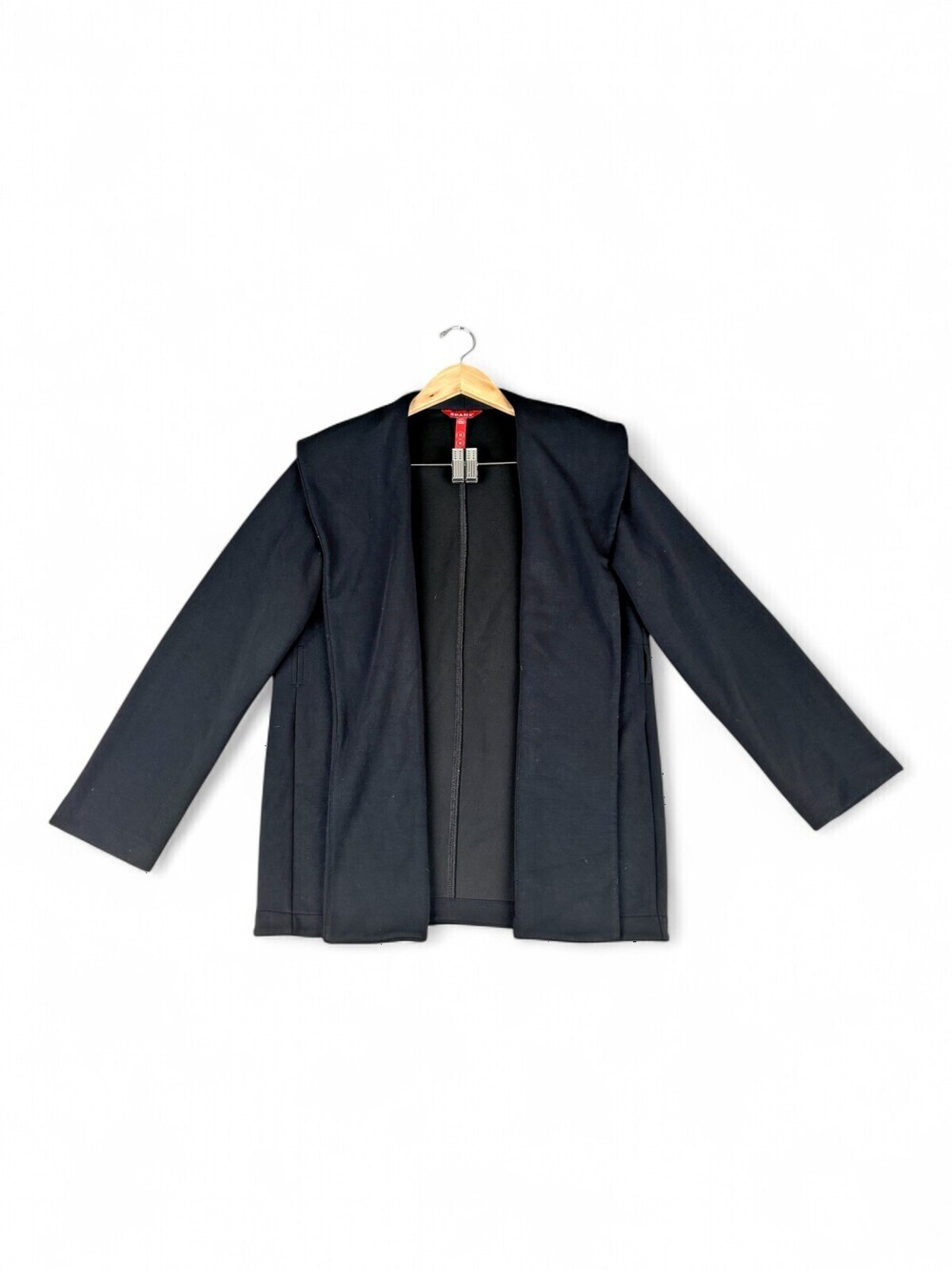 Spanx Open-Front Black Cardigan Jacket Womens Size M Long Sleeve Layering Piece